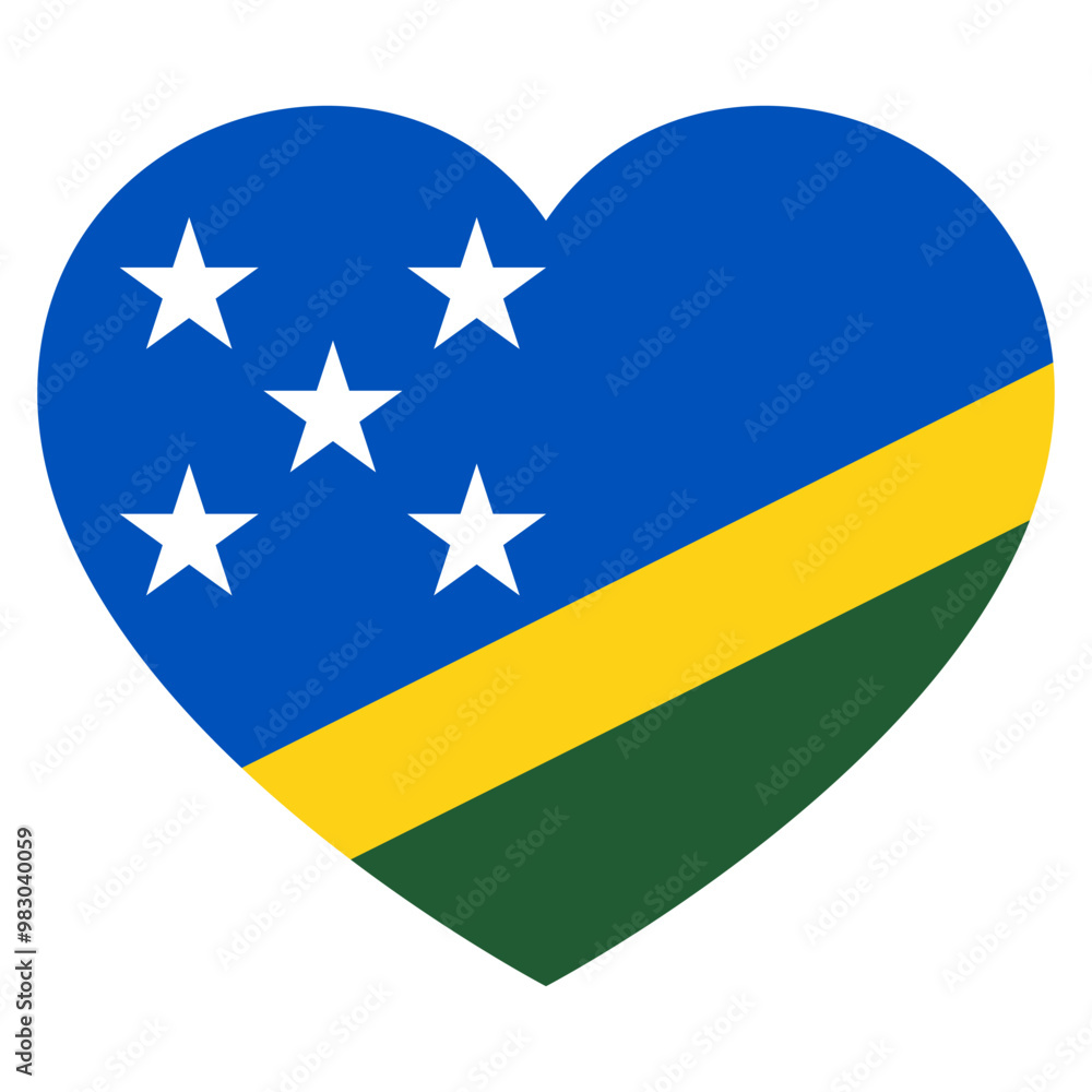 flag of Solomon Islands in form of heart symbol of love flag of Solomon Islands in form of heart symbol of love