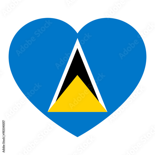 Free Download flag of Saint Lucia in form of heart symbol of love - GFXLoad