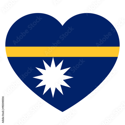 Free Download flag of Nauru in form of heart symbol of love - GFXLoad