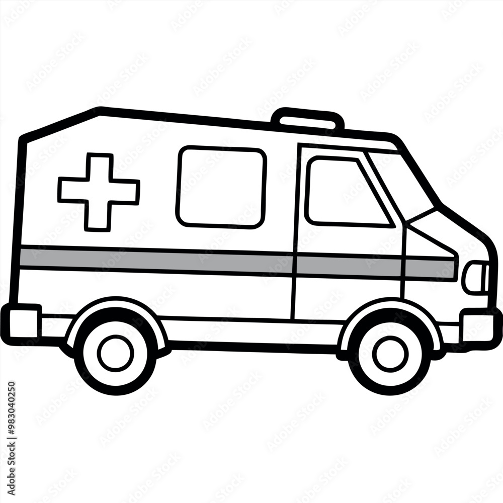 Bold line art Emergency Ambulance Bold line art Emergency Ambulance