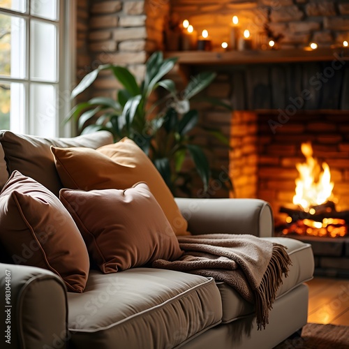  Cozy Autumn Evening by Fireplace