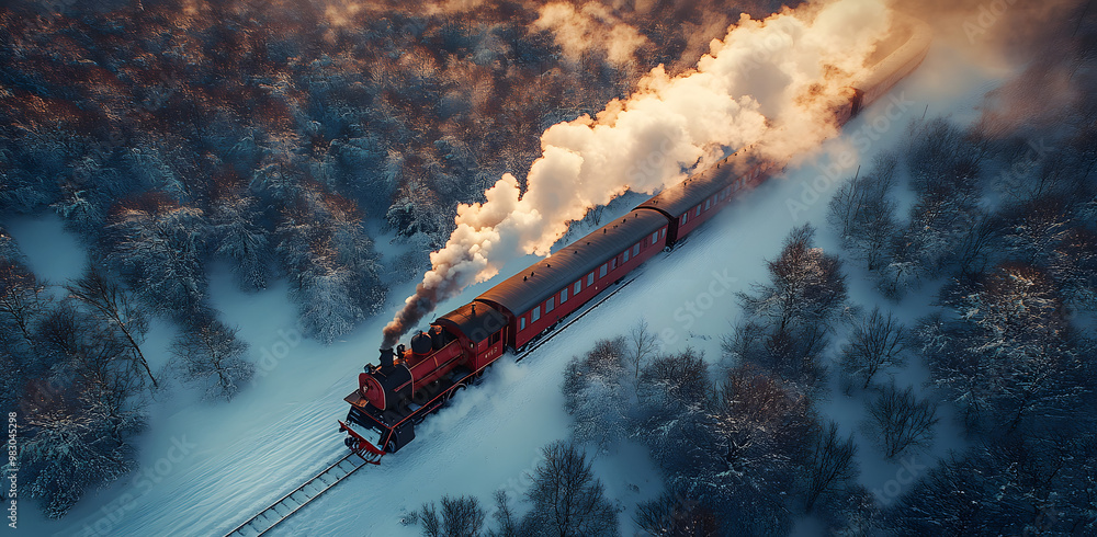 An Aerial View of an Old Red Train Moving Through a Scenic Countryside, Surrounded by Rolling Hills and Green Fields, Evoking a Sense of Nostalgia and Classic Travel
An Aerial View of an Old Red Train Moving Through a Scenic Countryside, Surrounded by Rolling Hills and Green Fields, Evoking a Sense of Nostalgia and Classic Travel