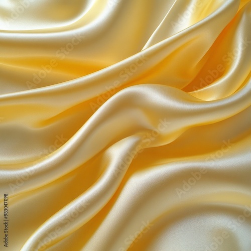 A piece of yellow fabric with a wave-like pattern