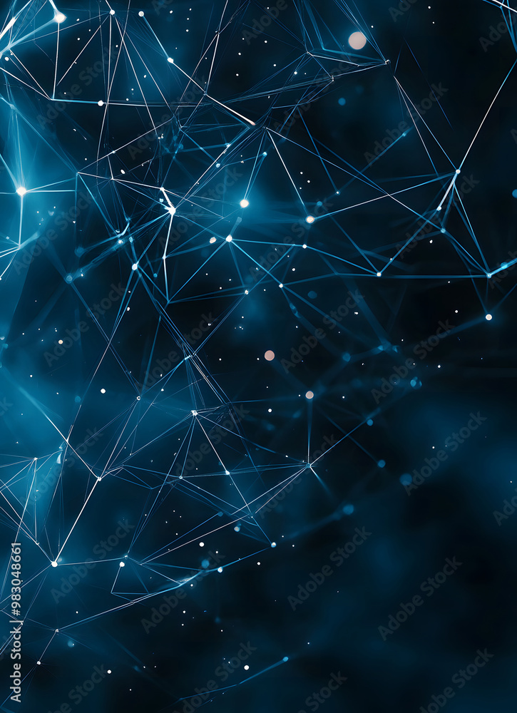 Obraz premium Futuristic Blue Digital Wave - Abstract Data Flow Background