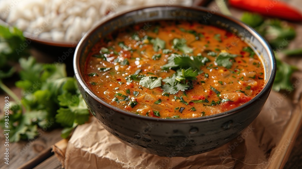 Spicy Curry with Rice and Coriander Spicy Curry with Rice and Coriander