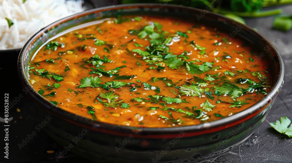 Delicious lentil soup with cilantro Delicious lentil soup with cilantro