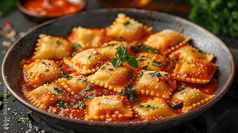 Ravioli with Tomato Sauce and Parsley Ravioli with Tomato Sauce and Parsley