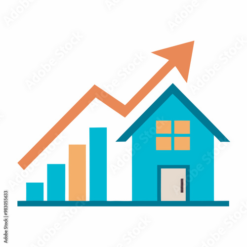 Rising Profits: Capitalizing on Growth in Real Estate Investment Illustrator Artwork