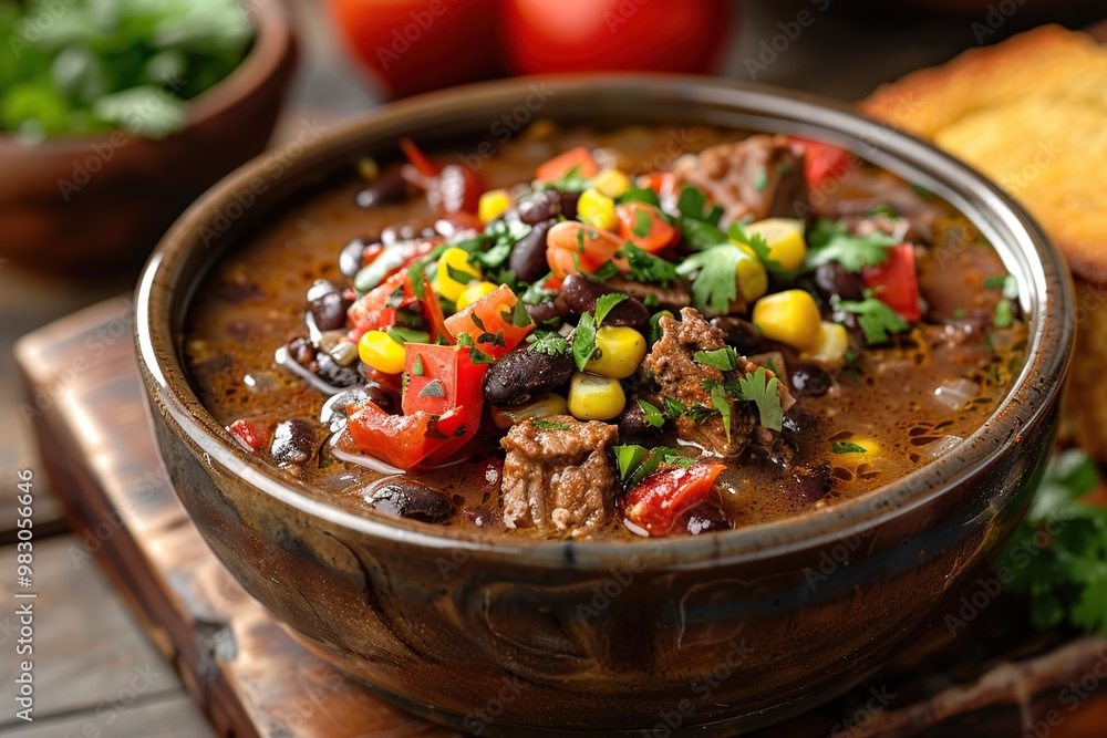Hearty Black Bean Soup with Beef and Corn Hearty Black Bean Soup with Beef and Corn