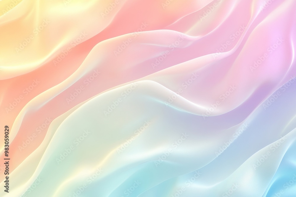 Fototapeta premium Soft color transition background with flowing curves for a calm and simple environment perfect for mindfulness and tranquility, enchanting and peaceful