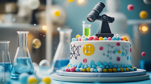 Science-Themed Birthday Cake