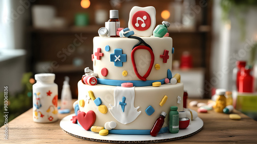 Doctor-Themed Birthday Cake