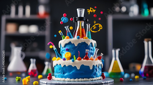Scientist-Themed Birthday Cake