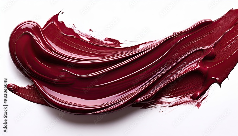 Isolated maroon oil paint brushstroke on a white background Isolated maroon oil paint brushstroke on a white background