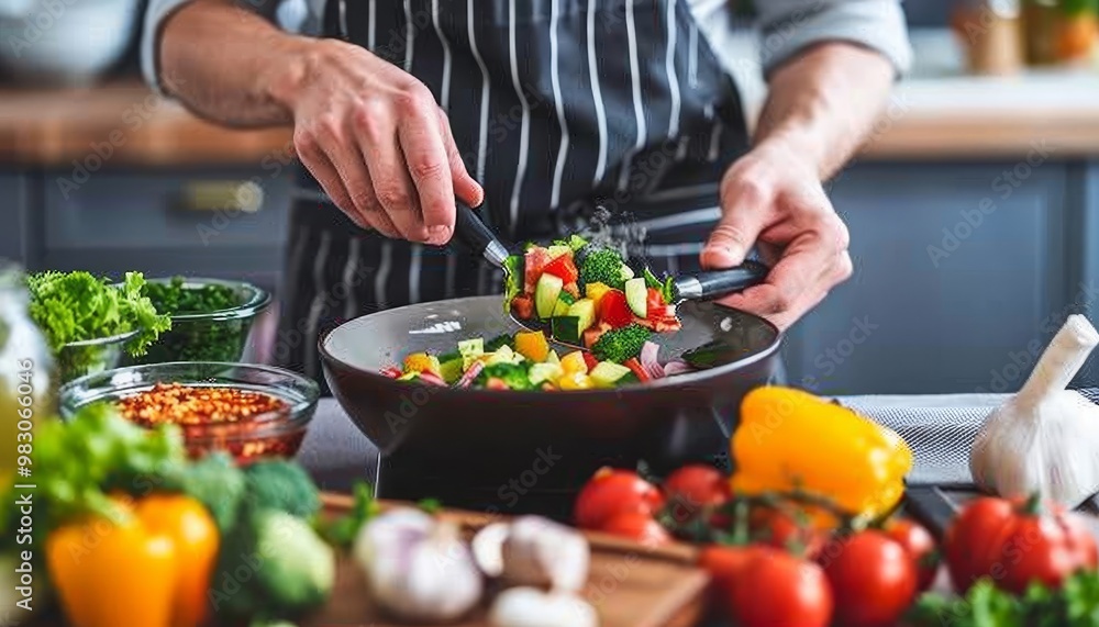 Chef crafting an exquisite culinary masterpiece in a luxurious gourmet kitchen setting Chef crafting an exquisite culinary masterpiece in a luxurious gourmet kitchen setting