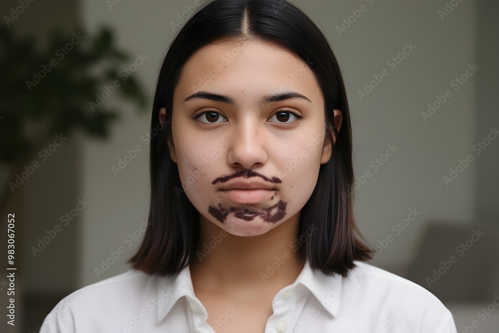 Portrait of a Young Woman with Acne-Prone Skin Portrait of a Young Woman with Acne-Prone Skin