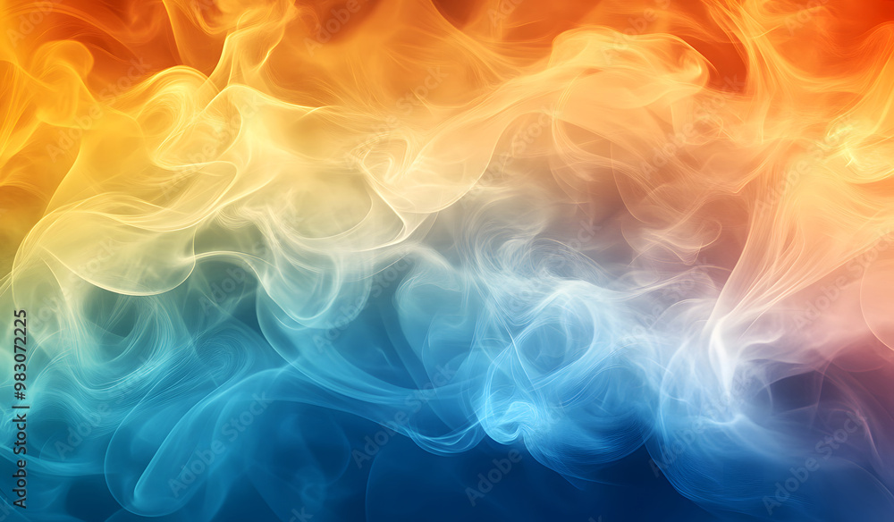 Abstract Smoke Art in Blue and Red - Dynamic Flow of Colors Abstract Smoke Art in Blue and Red - Dynamic Flow of Colors
