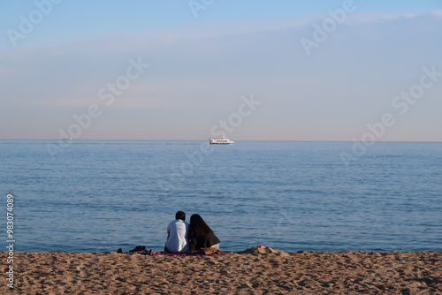 Obraz na płótnie Barcelona's seaside w salonie