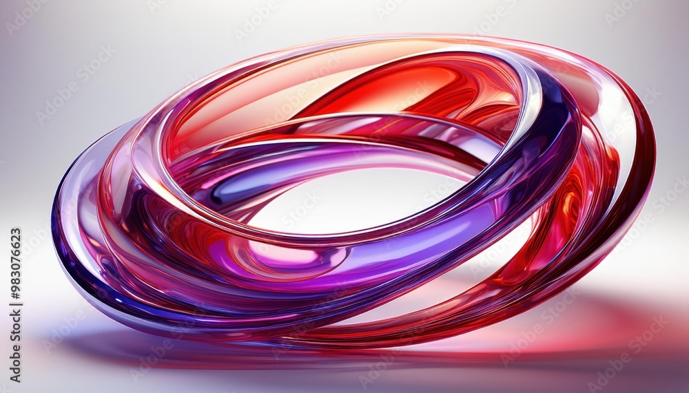 Anel de vidro roxo e vermelho com efeito translúcido Anel de vidro roxo e vermelho com efeito translúcido