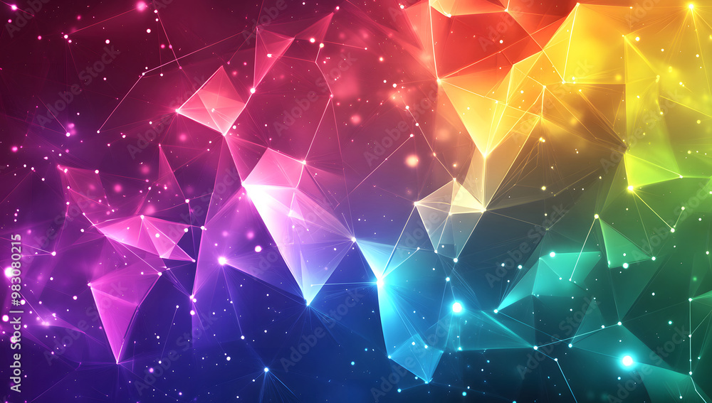 Abstract Digital Network - Vibrant Geometric Connections Abstract Digital Network - Vibrant Geometric Connections