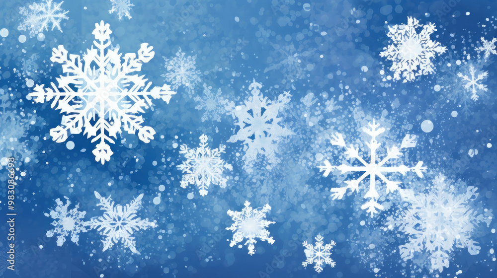 Illustration of snowflakes on a blue background Illustration of snowflakes on a blue background