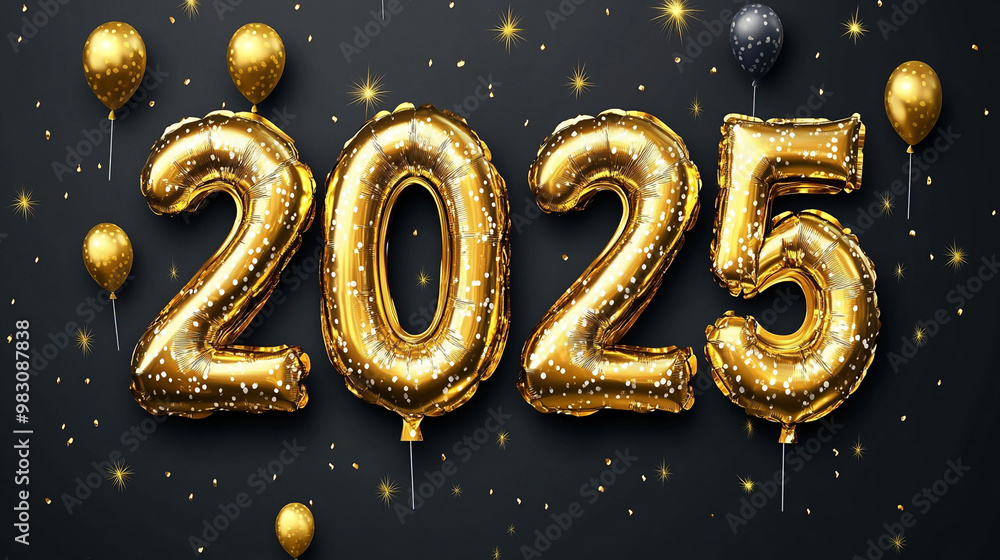 New Year's Eve celebration with champagne glasses and party decorations background New Year's Eve celebration with champagne glasses and party decorations background