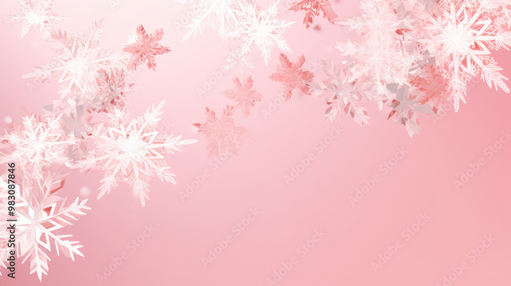 Illustration of snowflakes on a blush background Illustration of snowflakes on a blush background