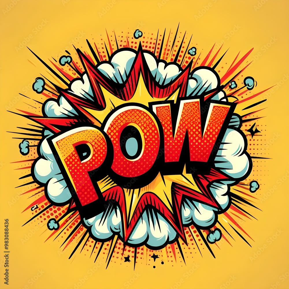 Comic Book Explosion with ‘POW’ Text Comic Book Explosion with ‘POW’ Text