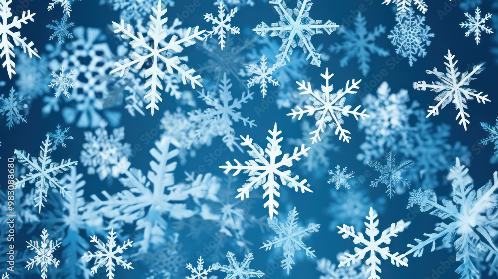 Illustration of snowflakes on a azure background Illustration of snowflakes on a azure background
