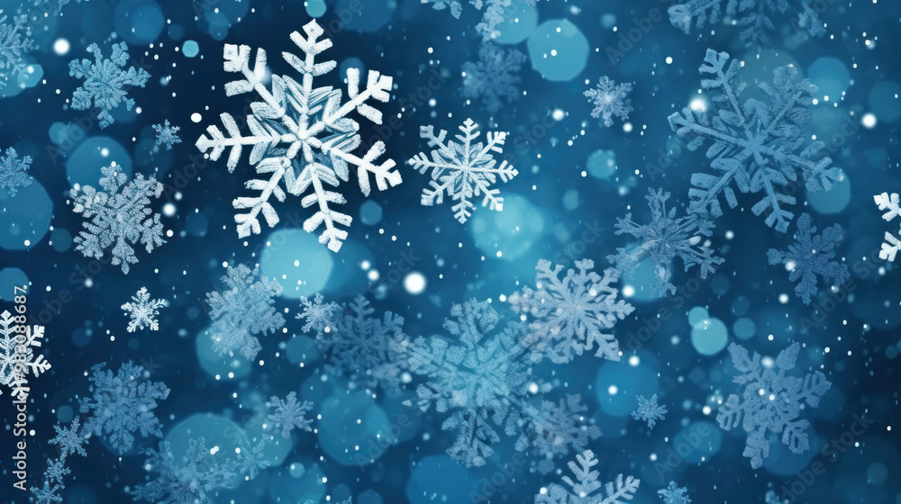 Illustration of snowflakes on a azure background Illustration of snowflakes on a azure background