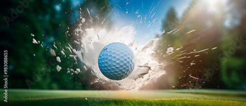 Golf, golf ball in a dynamic shot.