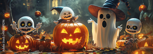 halloween family, AI generated