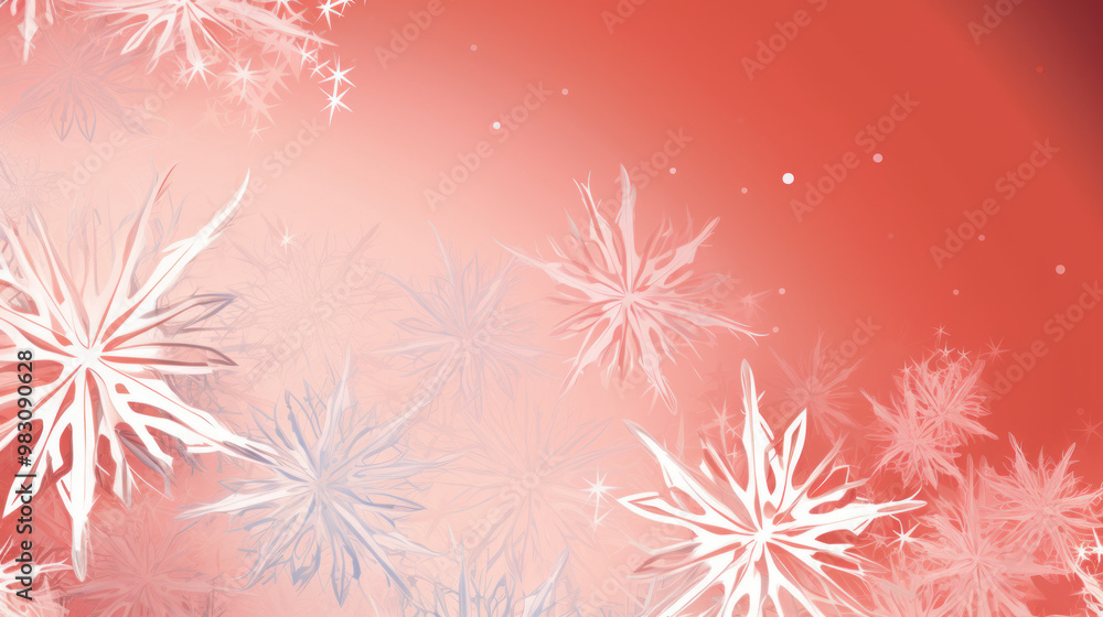 Illustration of snowflakes on a light red background Illustration of snowflakes on a light red background