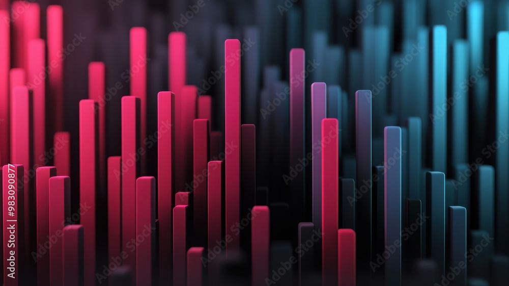 Vibrant abstract design of vertical bars in red and blue, creating a modern, dynamic background for technology or music themes. Vibrant abstract design of vertical bars in red and blue, creating a modern, dynamic background for technology or music themes.