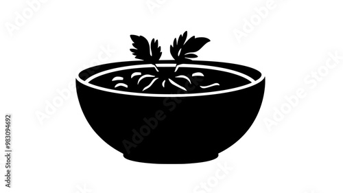 Salsa in a round bowl, no toppings or decorations, food illustration vector