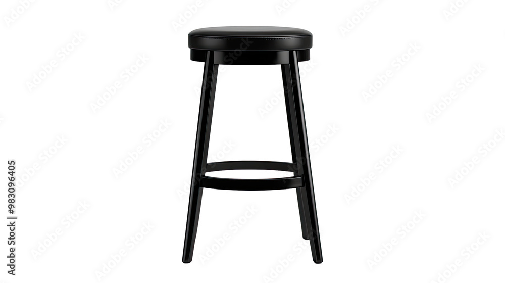 Stylish black bar stool, perfect for modern interiors, isolated on a transparent background. Stylish black bar stool, perfect for modern interiors, isolated on a transparent background.