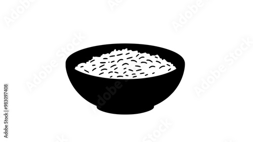 Bowl of risotto with uniform consistency, arranged in the center of the dish, food illustration vector