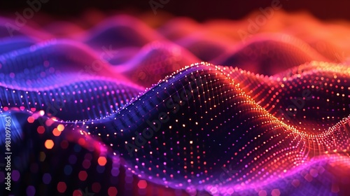 Abstract colorfur background digital wave cyber surface diodes