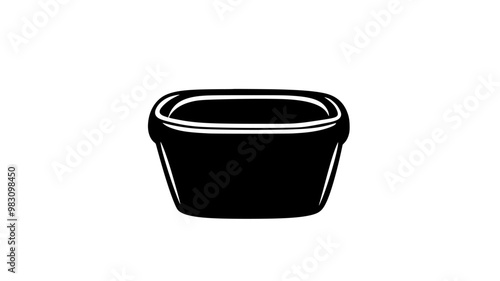 Dip in a square container with no additional elements or adornments, food illustration vector