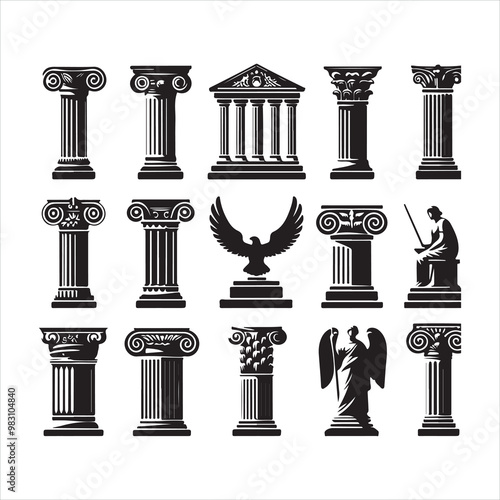 Column icon silhouette on white background
