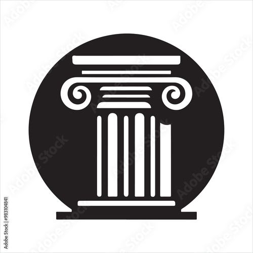 Column icon silhouette on white background
