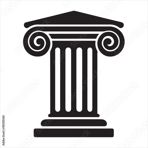 Column icon silhouette on white background
