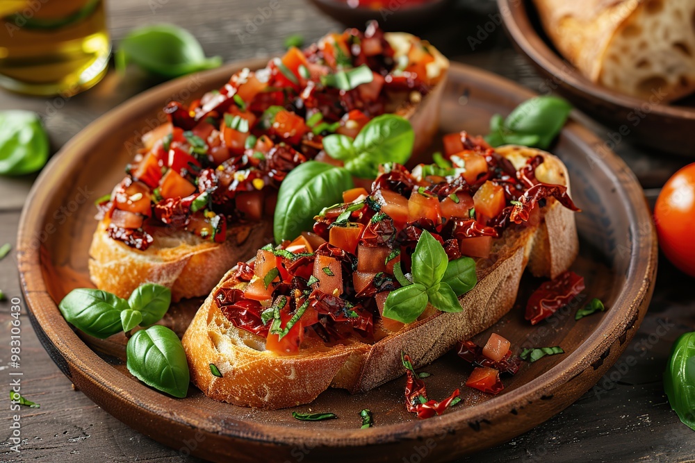 Sun-dried Tomato Bruschetta with Fresh Basil Sun-dried Tomato Bruschetta with Fresh Basil