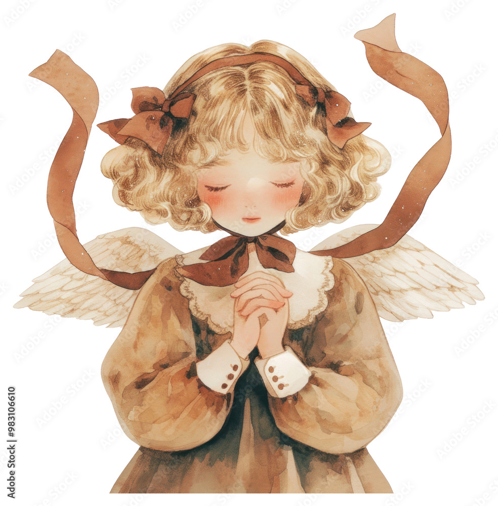 Fototapeta premium PNG Whimsical angelic child illustration