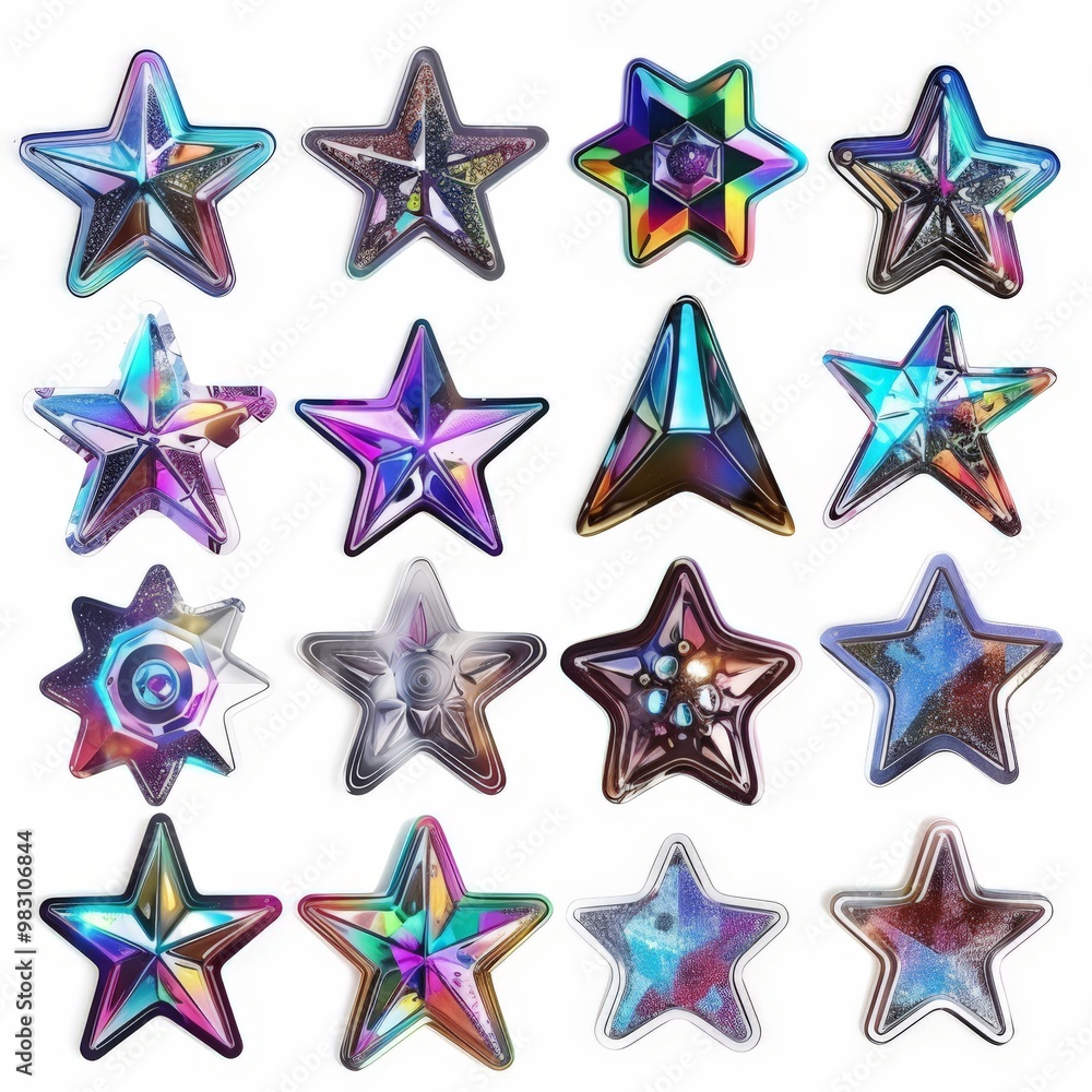 collage photo elements isolated on white, holographic star shaped stickers, ultra details stylize 50 collage photo elements isolated on white, holographic star shaped stickers, ultra details stylize 50