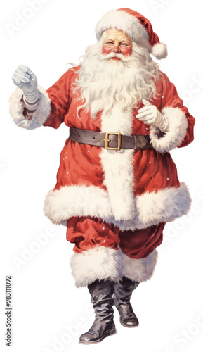 PNG Majestic santa illustration christmas accessories. photo