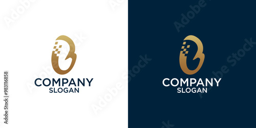 initial b abstract monogram logo vector design