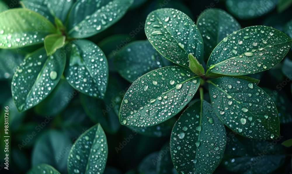 Green leaves gleaming with dew. Raindrops cling to lush green leaves, showcasing the beauty of nature after a fresh rainfall in a serene environment. Green leaves gleaming with dew. Raindrops cling to lush green leaves, showcasing the beauty of nature after a fresh rainfall in a serene environment.