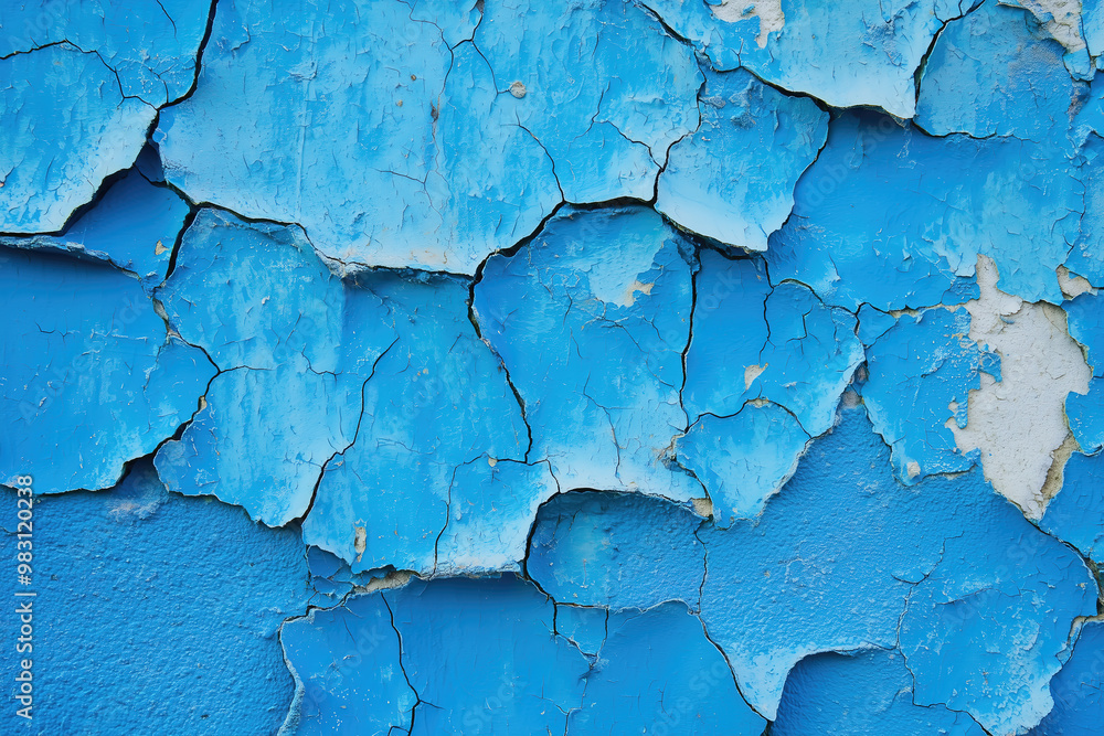 Blue background, cracked paint texture, painted with blue paints, detailed texture of old walls Blue background, cracked paint texture, painted with blue paints, detailed texture of old walls