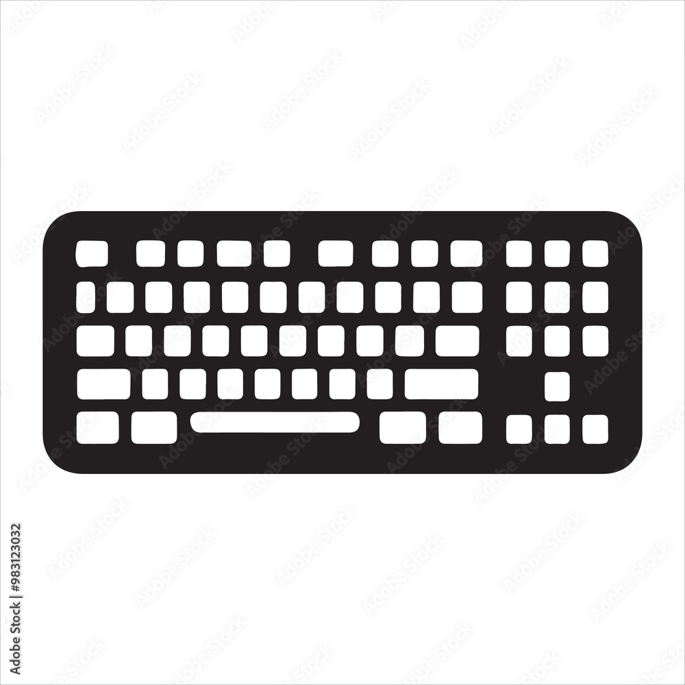 Keyboard icon silhouette on white background
Keyboard icon silhouette on white background
